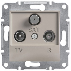 Розетка TV - R - SAT концевая ASFORA бронза EPH3500169